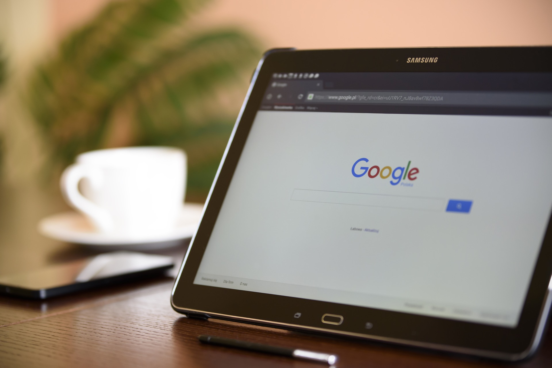Google Search homepage in a netbook